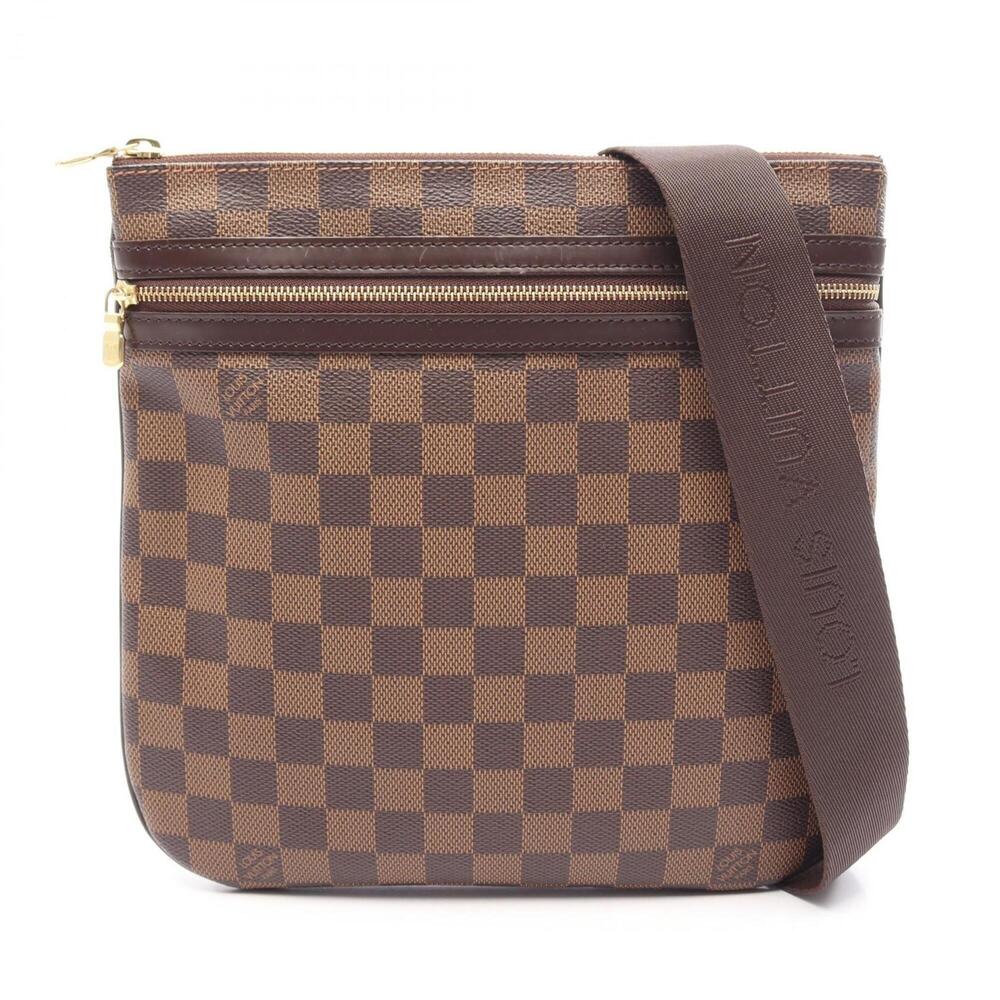 LOUIS VUITTON Brown Damier Leather Pochette Shoulder Bag